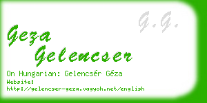 geza gelencser business card